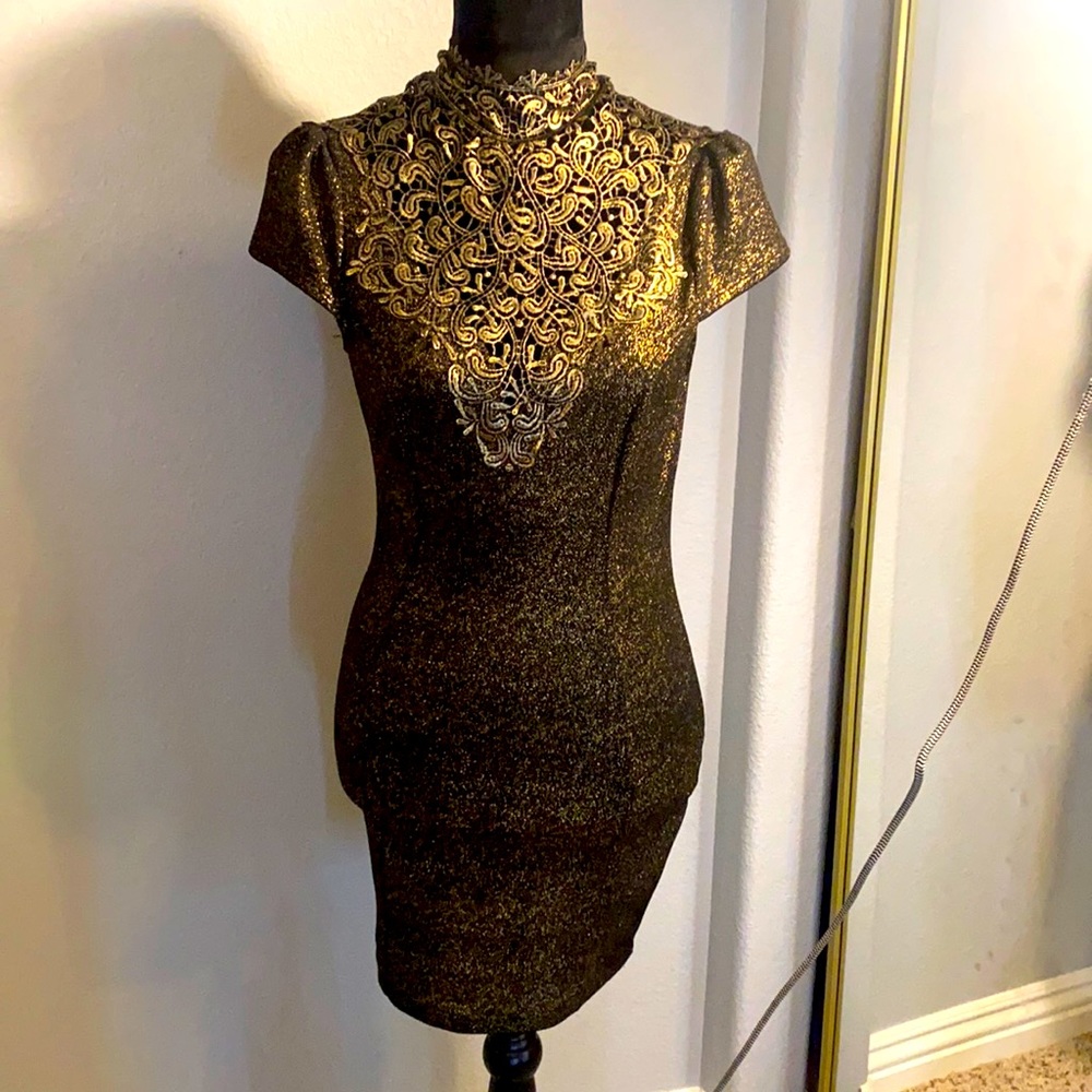 Shiny gold dress
